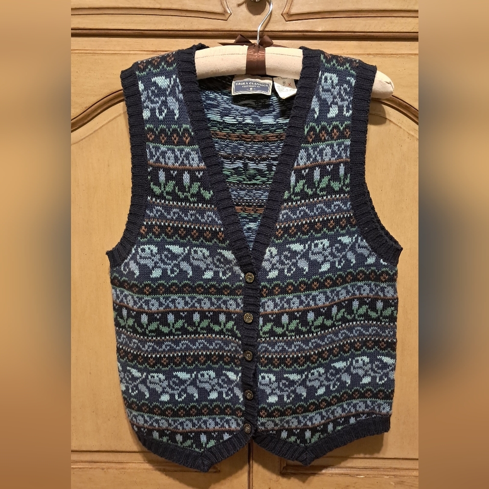 Vintage Patterned Knit Vest Bundle - image 2